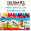 FATİH 12RENK PASTEL+KURU+SULU 3LÜ SET *K