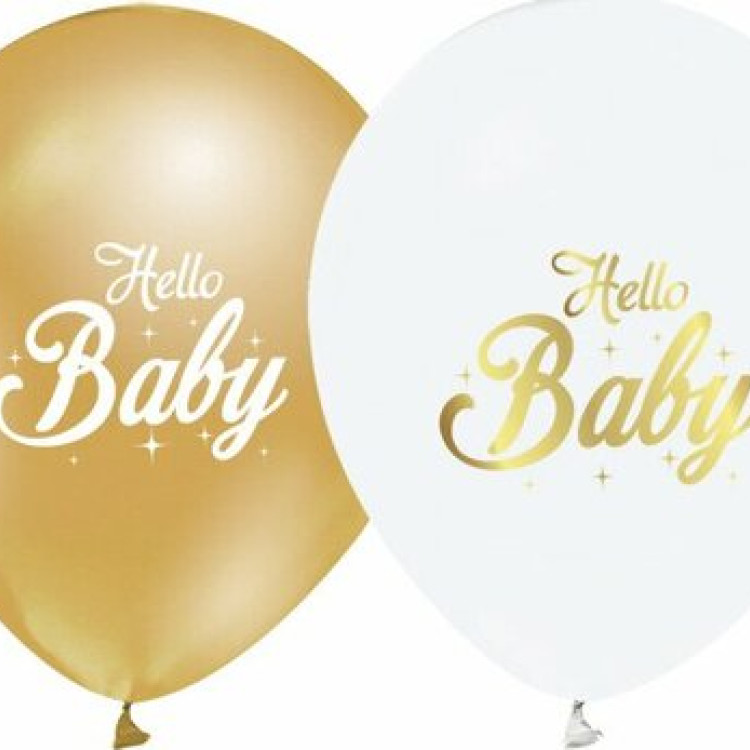 B.E. 12 İNÇ BASKILI HELLO BABY METALİK (1+1) BALON