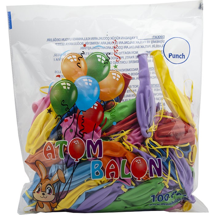 ATOM BASKISIZ PUNCH BALON 100LÜ