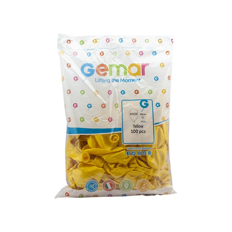 GEMAR METALİK SARI(YELLOW) BALON 11 İNCH GM-110#