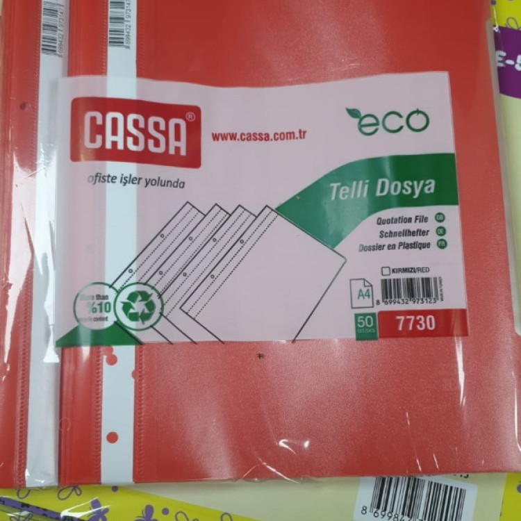 Cassa 7730 Telli Dosya Eco 50li KIRMIZI