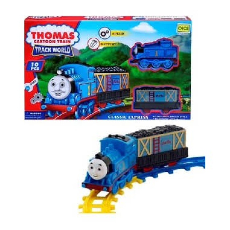 KUT.PİLLİ RAYLI 10 PCS THOMAS TREN SETİ