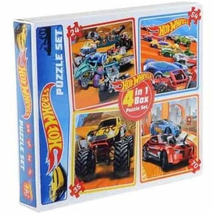 KUT.HOTWHEELS 4 İN 1 PUZZLE SET