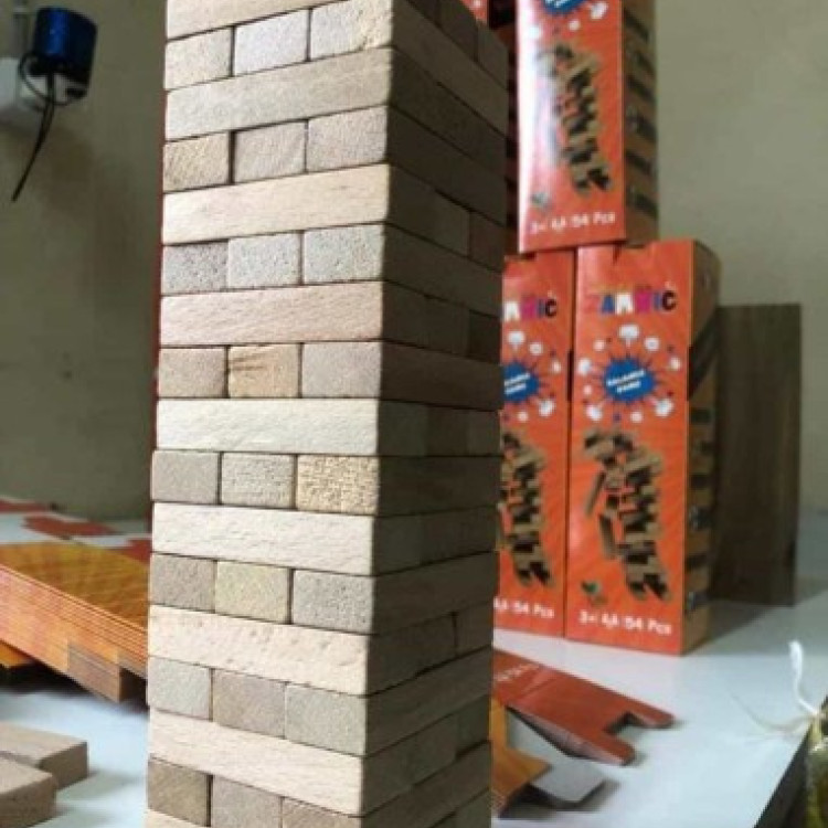 KUT. KALİTELİ AHŞAP JENGA DENGE OYUNU 54 PCS