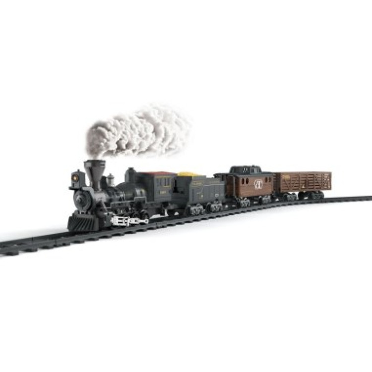 KUT.PİLLİ BUHARLI TREN Işıklı ve Sesli 30 Parça Classic Buharlı Tren Set