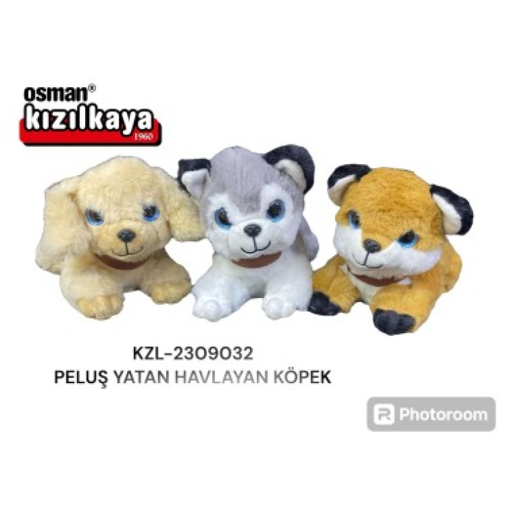 25 CM PELUŞ  SESLİ YATAN KÖPEK 25CM