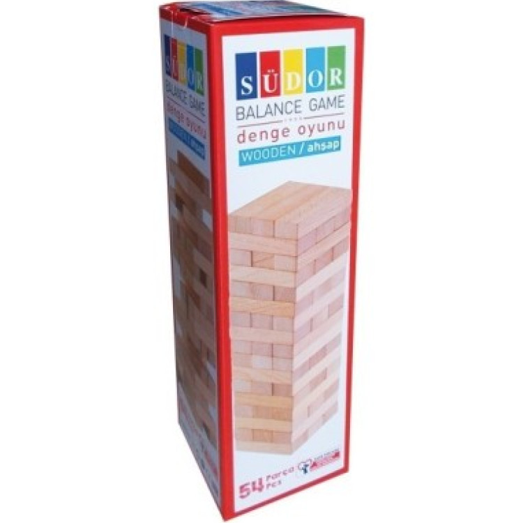 KUT. KALİTELİ AHŞAP JENGA DENGE OYUNU 54 PCS