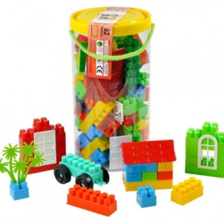 82 PCS LEGO PVC SİLİNDİR KUTULU