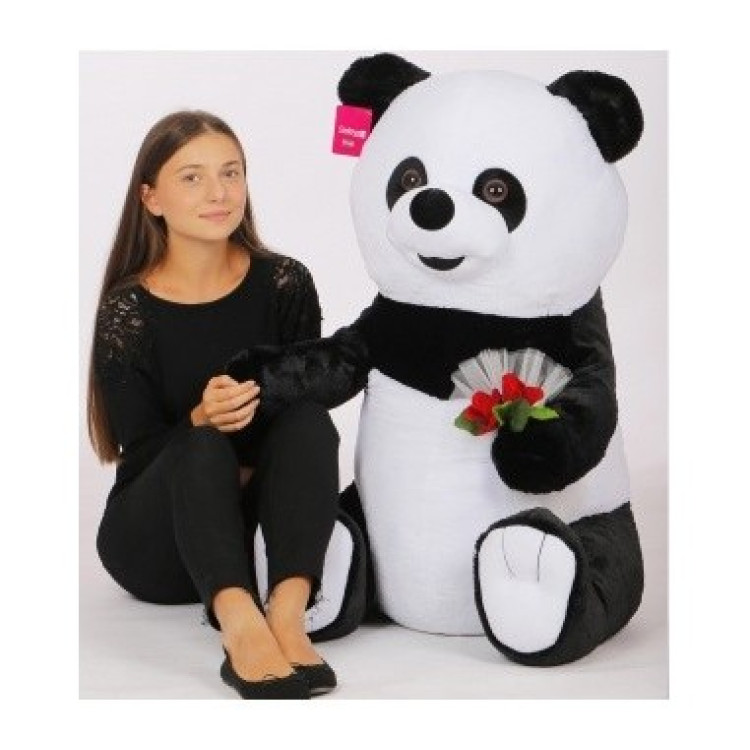 96 CM PELUŞ KALPLİ PANDA