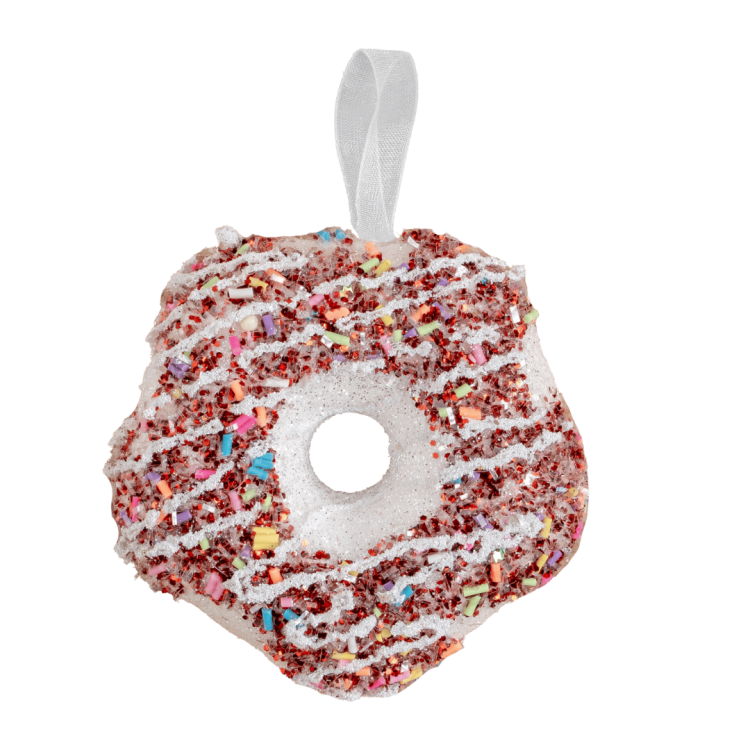 Yılbaşı Süsü Donut Kırmızı 8 Cm