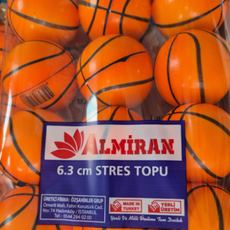 STRES TOPU 6,3CM BASKET TOPU 12Lİ