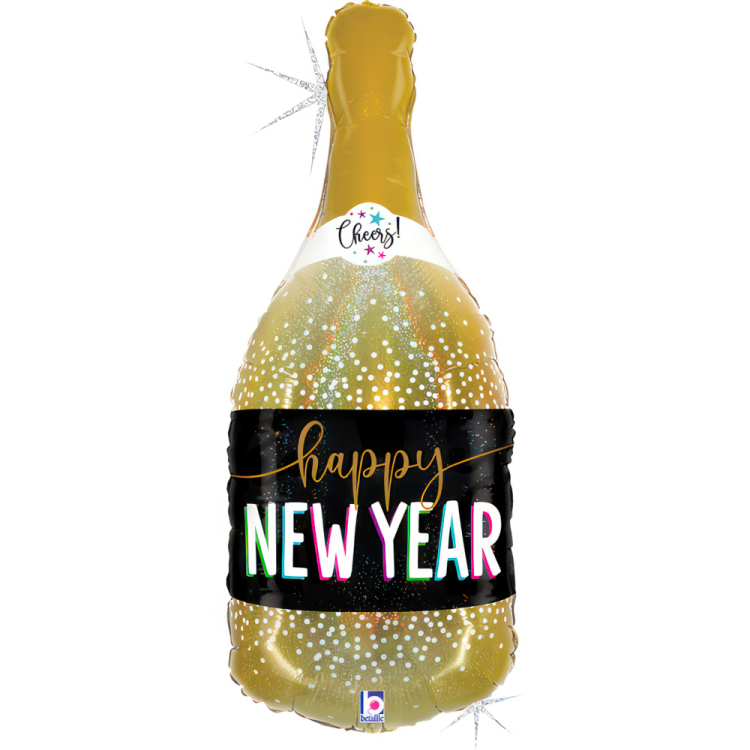 Folyo Balon Grabo 36" P. Happy New Year Champagne