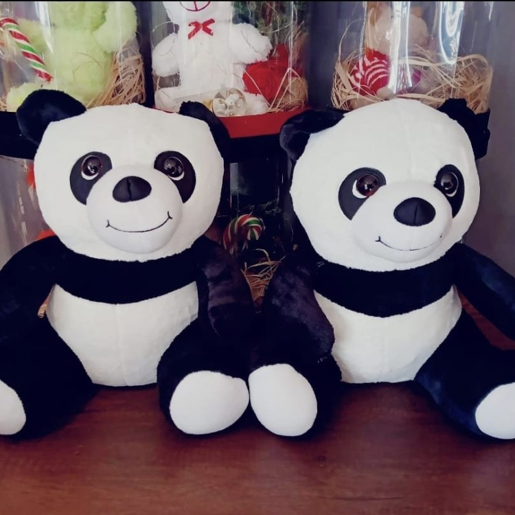 SNS0026 PANDA 40CM PELUŞ İTHAL KUMAŞ SİLİKON DOLGU AYAKLAR DAHİL 50CM