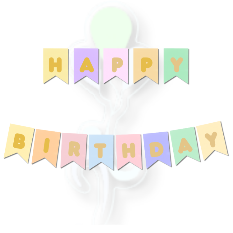 Banner Happy Bırthday Makaron-Altın