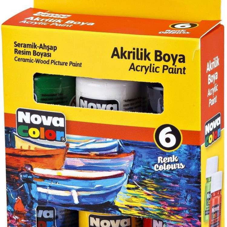 NOVACOLOR NC-2006 AKRİLİK BOYA 6'LI ŞİŞE