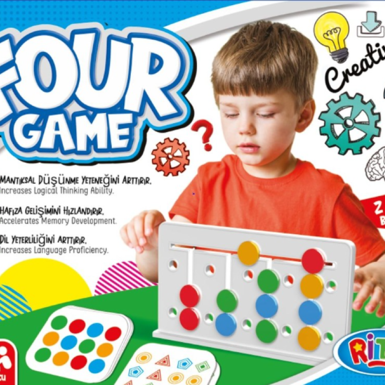 Ritoys Four Colour Oyunu - Montessori Zeka Oyunu - Rubik Abaküs KUTU OYUN