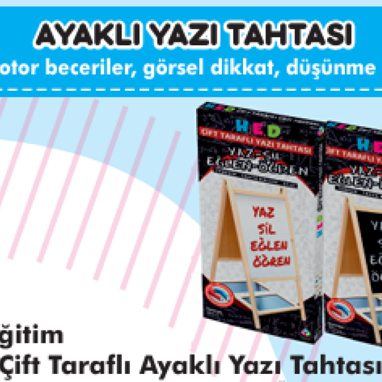 Hobi Eğitim  Eğitici Çift Taraı Ayaklı Yazı Tahtası