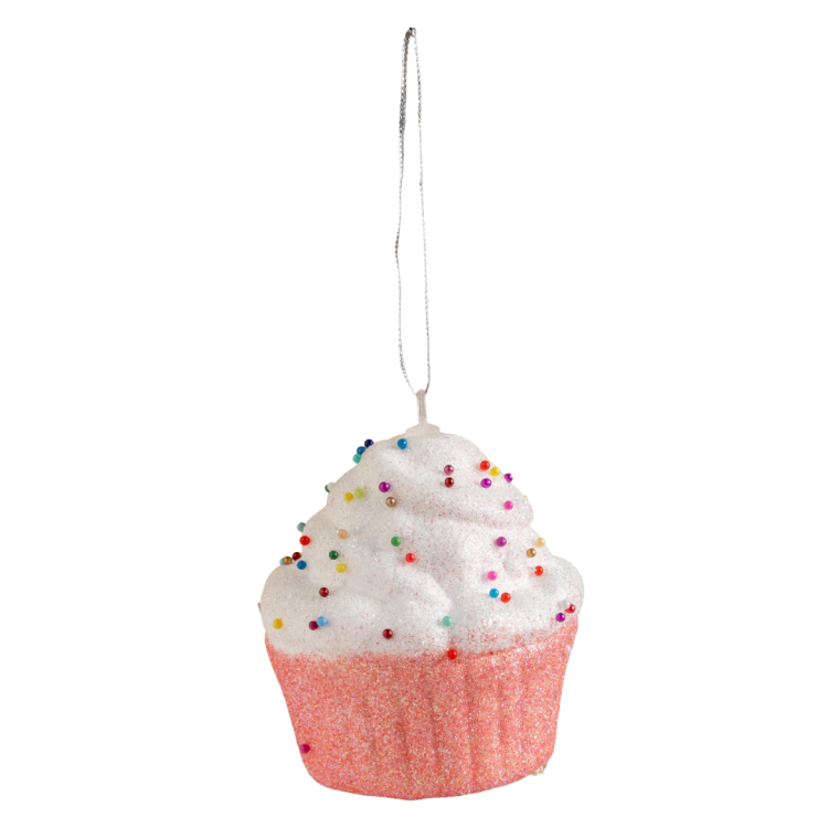 Yılbaşı Süsü Cupcake Pembe 7 Cm