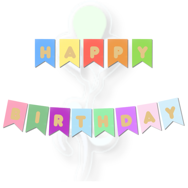 Banner Happy Bırthday Renkli-Altın