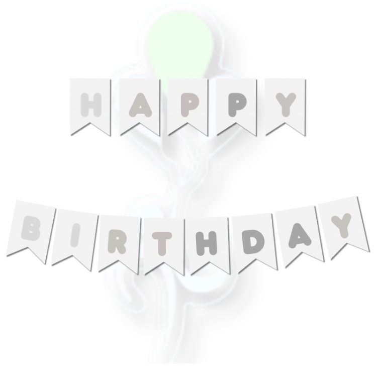 Banner Beyaz-Gümüş Happy Bırthday