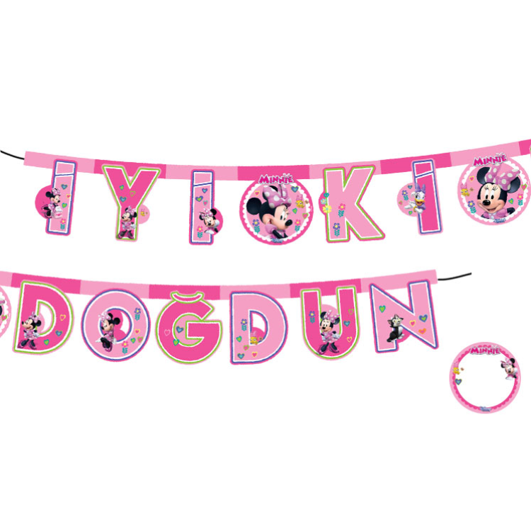 Banner Lisanslı İyi Ki Doğdun Minnie Happy Helpers