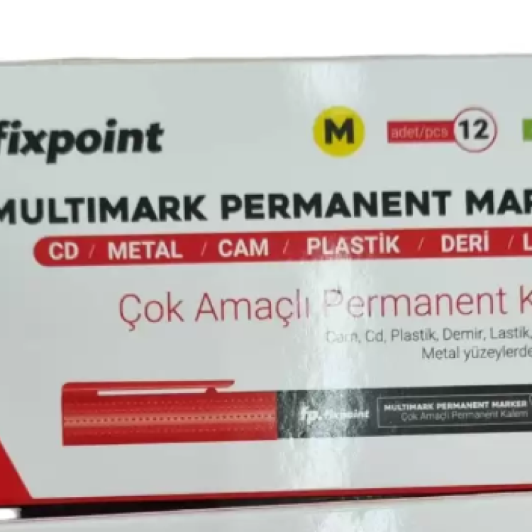 FİXPOİNT P-0288 PERMANENT SİLGİLİ CD KALEMİ M KIRMIZI 12Lİ